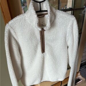 Aspen Cream/Winter White Sherpa Pullover 1/4 Zip Sz. S‎ Jacket w Pockets